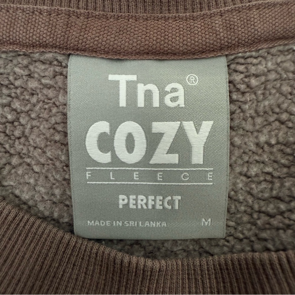 Women’s TNA Perfect Cozy Fleece Cropped Crew Neck Sweatshirt Size Medium - Picture 11 of 15